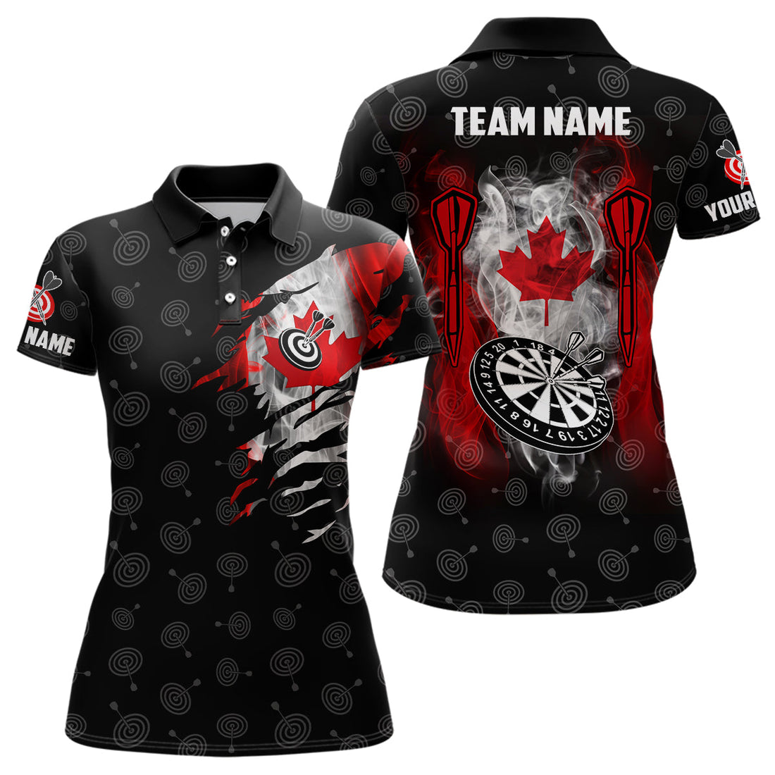 Smoke Canada Flag Darts Quarter-Zip Custom Patriotic Darts Dart