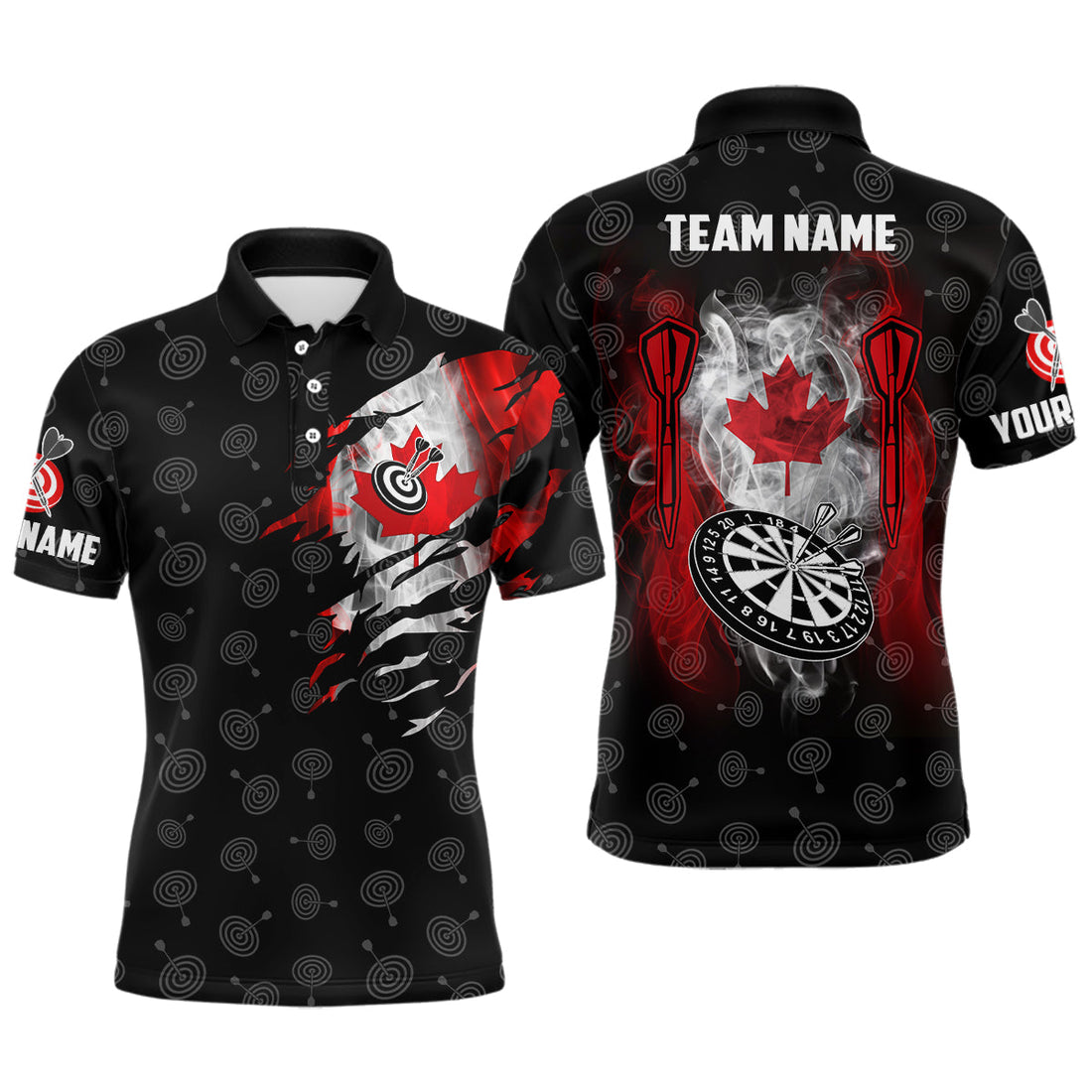 Smoke Canada Flag Darts Quarter-Zip Custom Patriotic Darts Dart