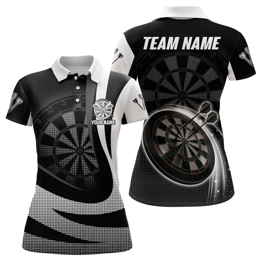 Personalized Black White Darts Custom Cool Darts Team