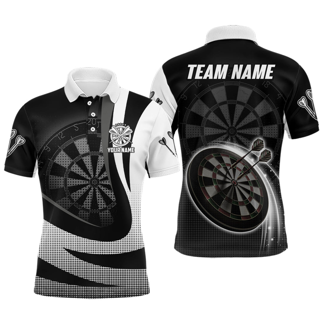 Personalized Black White Darts Custom Cool Darts Team