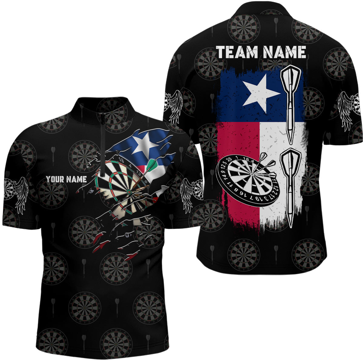 Personalized Retro Texas Flag Darts Custom Patriotic Darts