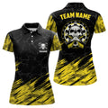 Personalized All Over Print Skull Darts Quarter-zip Yellow Black Women Dart