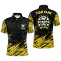 Personalized All Over Print Skull Darts Quarter-zip Yellow Black Women Dart