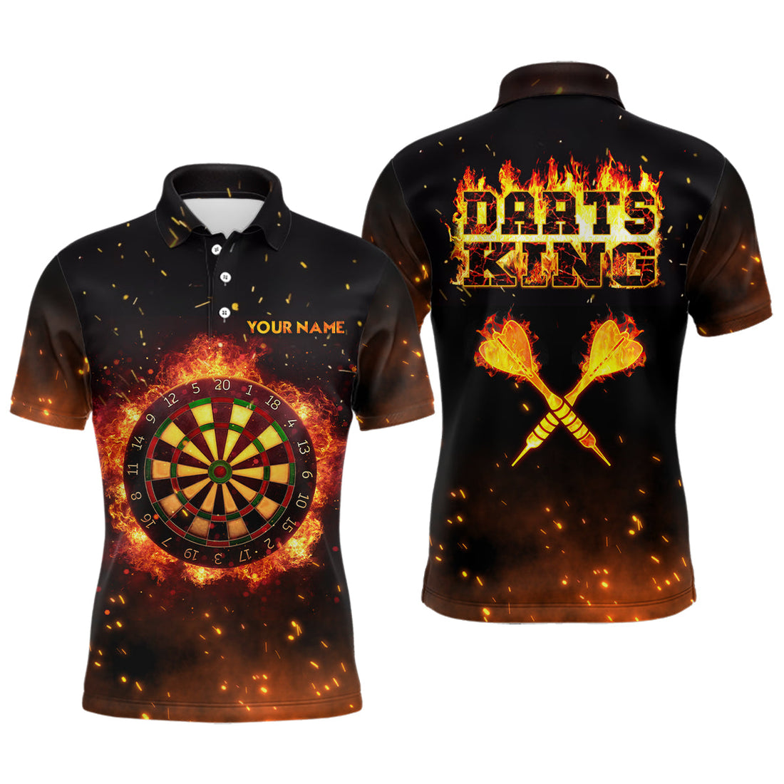 Personalized Flame Darts King Custom Name Fire Darts