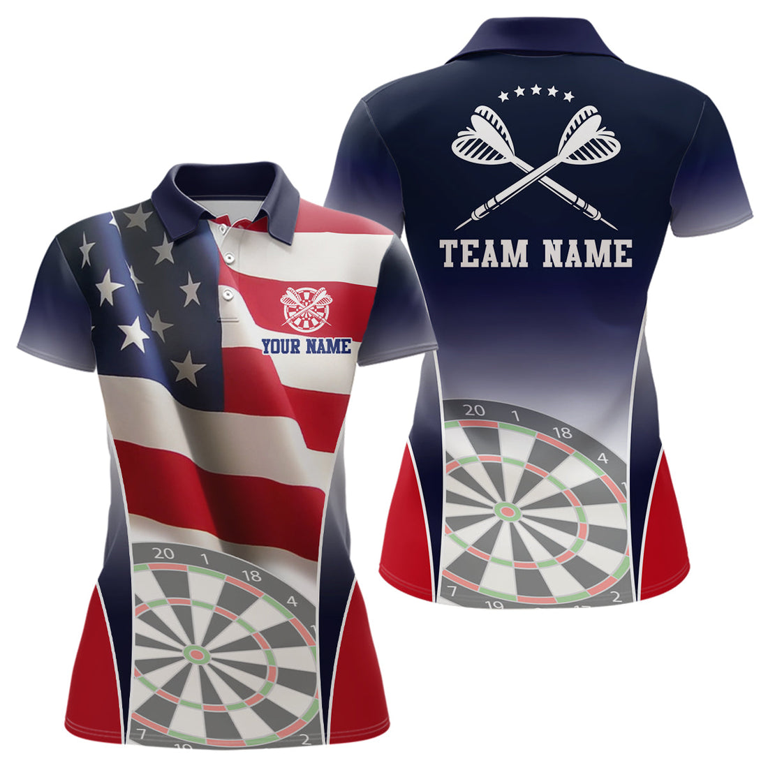 Womens 3D American Flag Patriotic Darts Personalized Dart