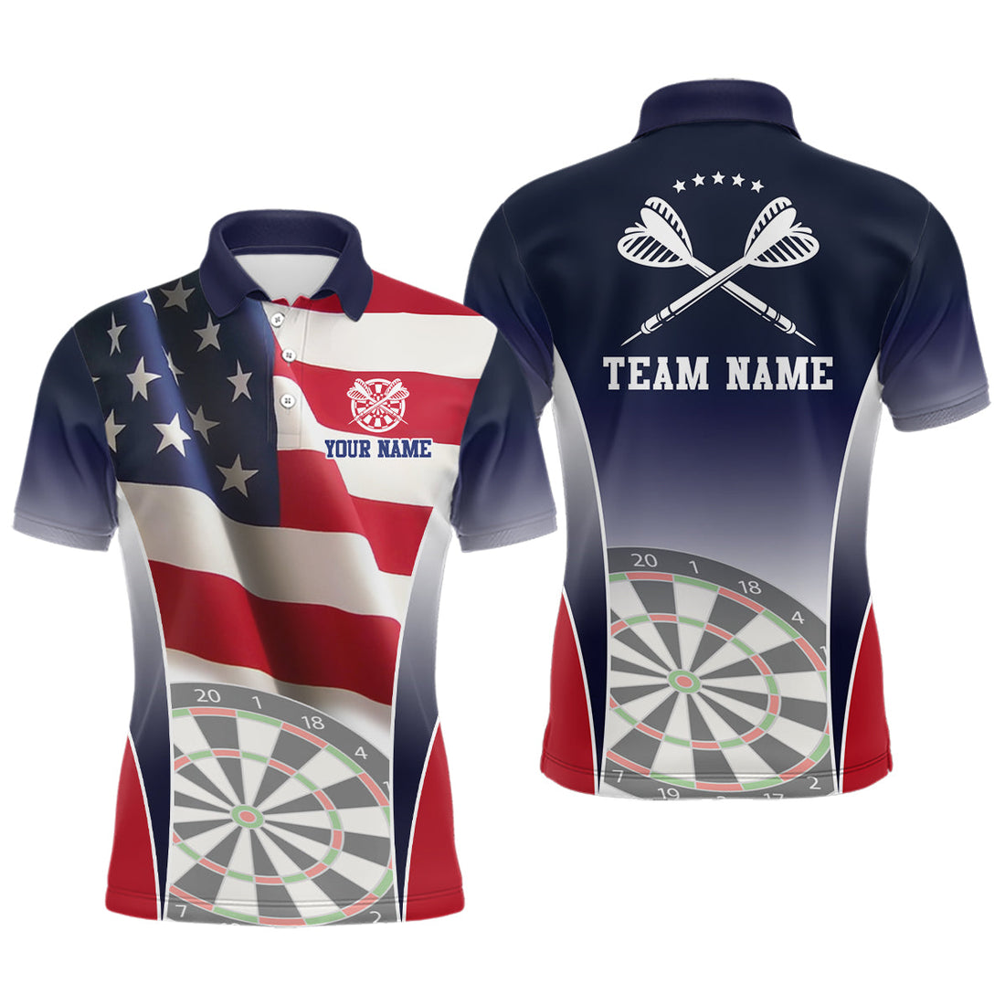 Womens 3D American Flag Patriotic Darts Personalized Dart
