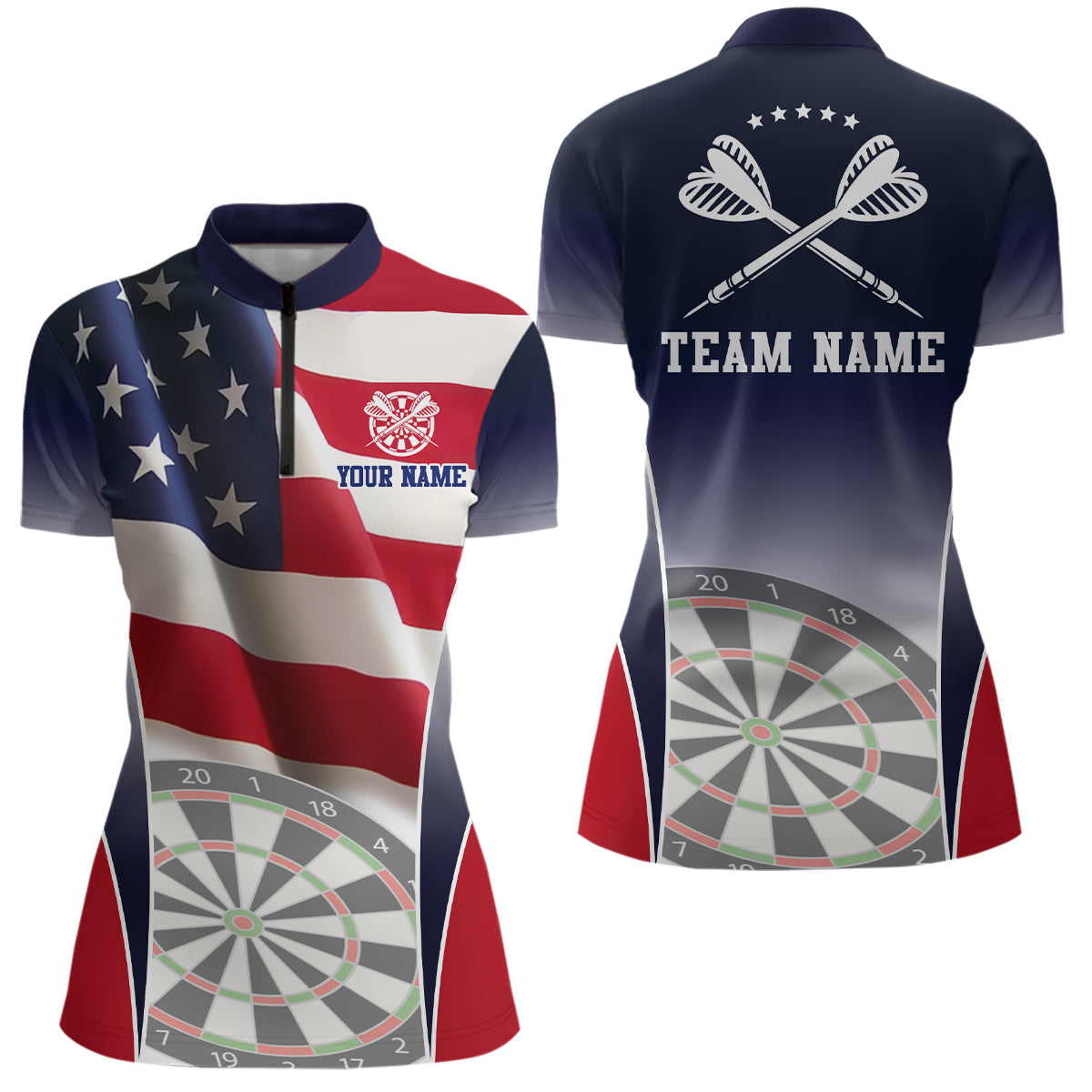 Womens 3D American Flag Patriotic Darts Personalized Dart