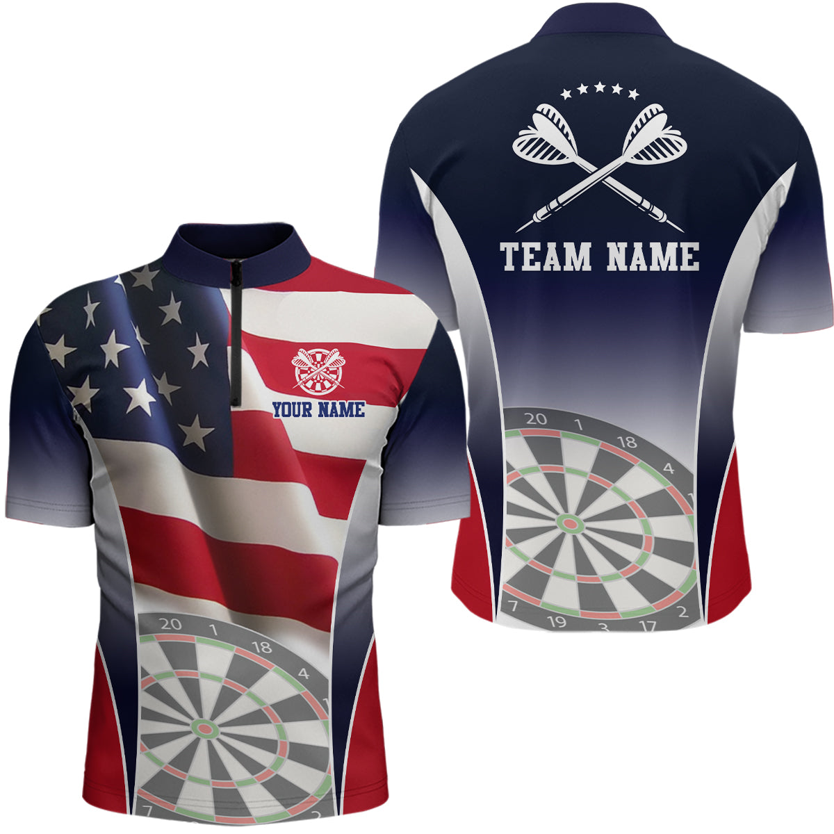 Womens 3D American Flag Patriotic Darts Personalized Dart