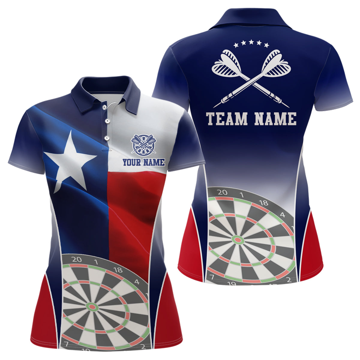 Womens 3D Texas Flag Patriotic Darts Personalized Dart