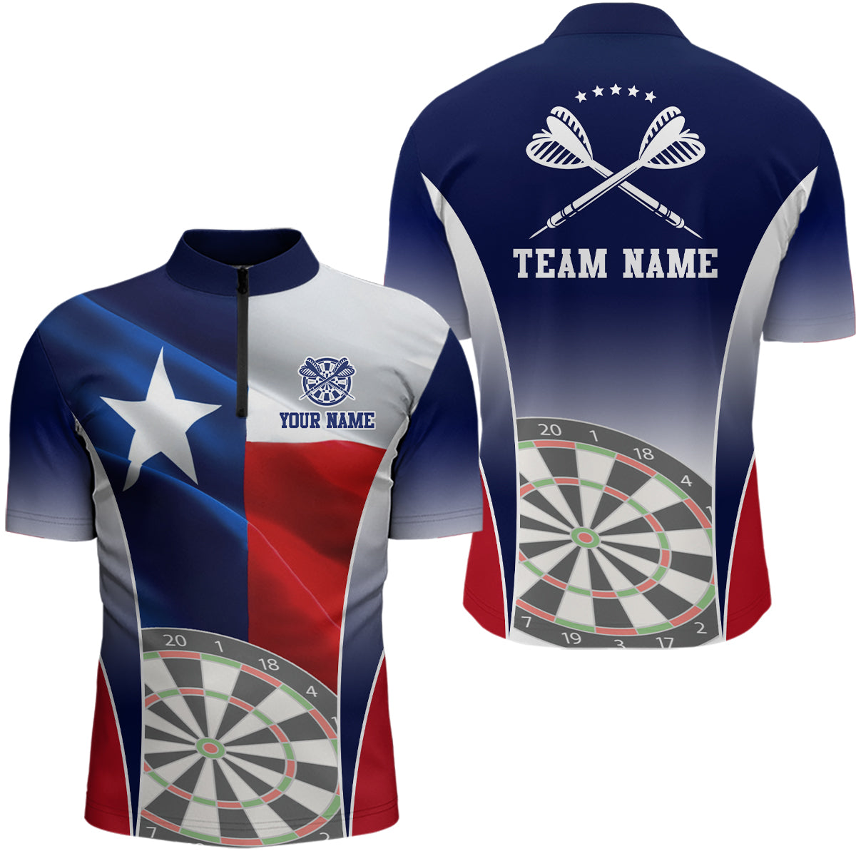 Womens 3D Texas Flag Patriotic Darts Personalized Dart