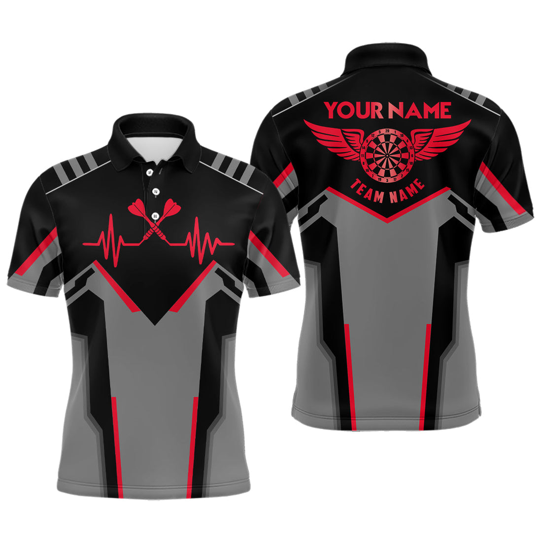 Womens Heart Pulse Line Darts Quarter-Zip Custom Red Heartbeat Dart