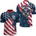 Custom Eagle Waving American Flag Darts Quarter-Zip Patriotic Dart