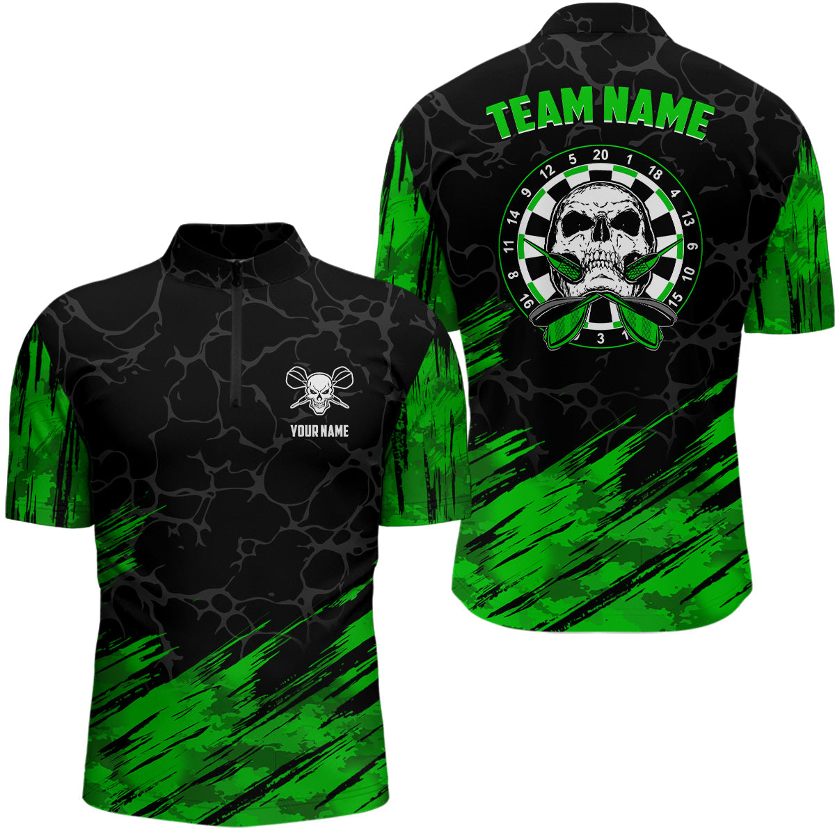 Personalized All Over Print Skull Darts Green Black Women Dart