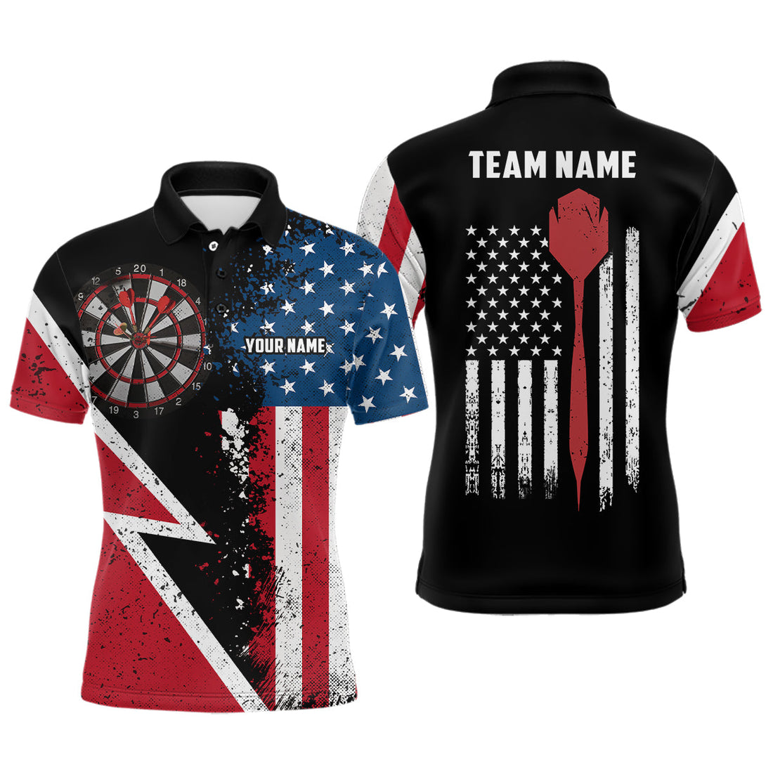 Retro American Flag Darts Quarter-Zip Custom Patriotic Women Darts Dart