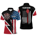 Retro American Flag Darts Quarter-Zip Custom Patriotic Women Darts Dart