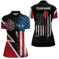 Retro American Flag Darts Quarter-Zip Custom Patriotic Women Darts Dart