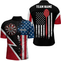 Retro American Flag Darts Quarter-Zip Custom Patriotic Women Darts Dart