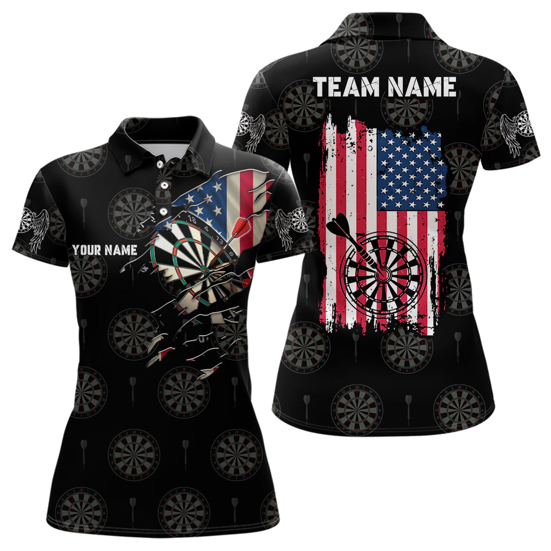 Personalized American Flag Darts Quarter-Zip Retro Patriotic Dart