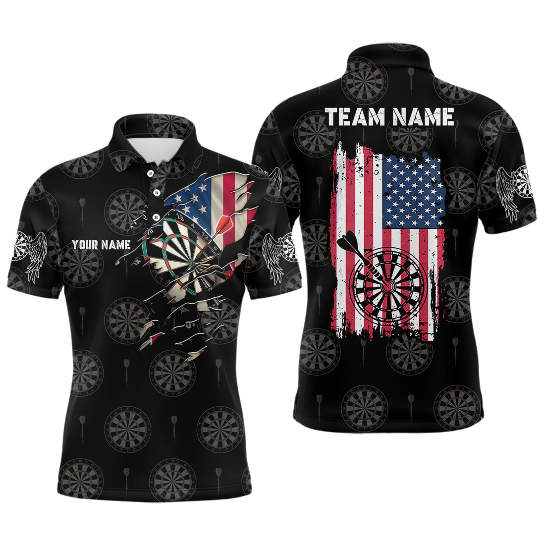 Personalized American Flag Darts Quarter-Zip Retro Patriotic Dart