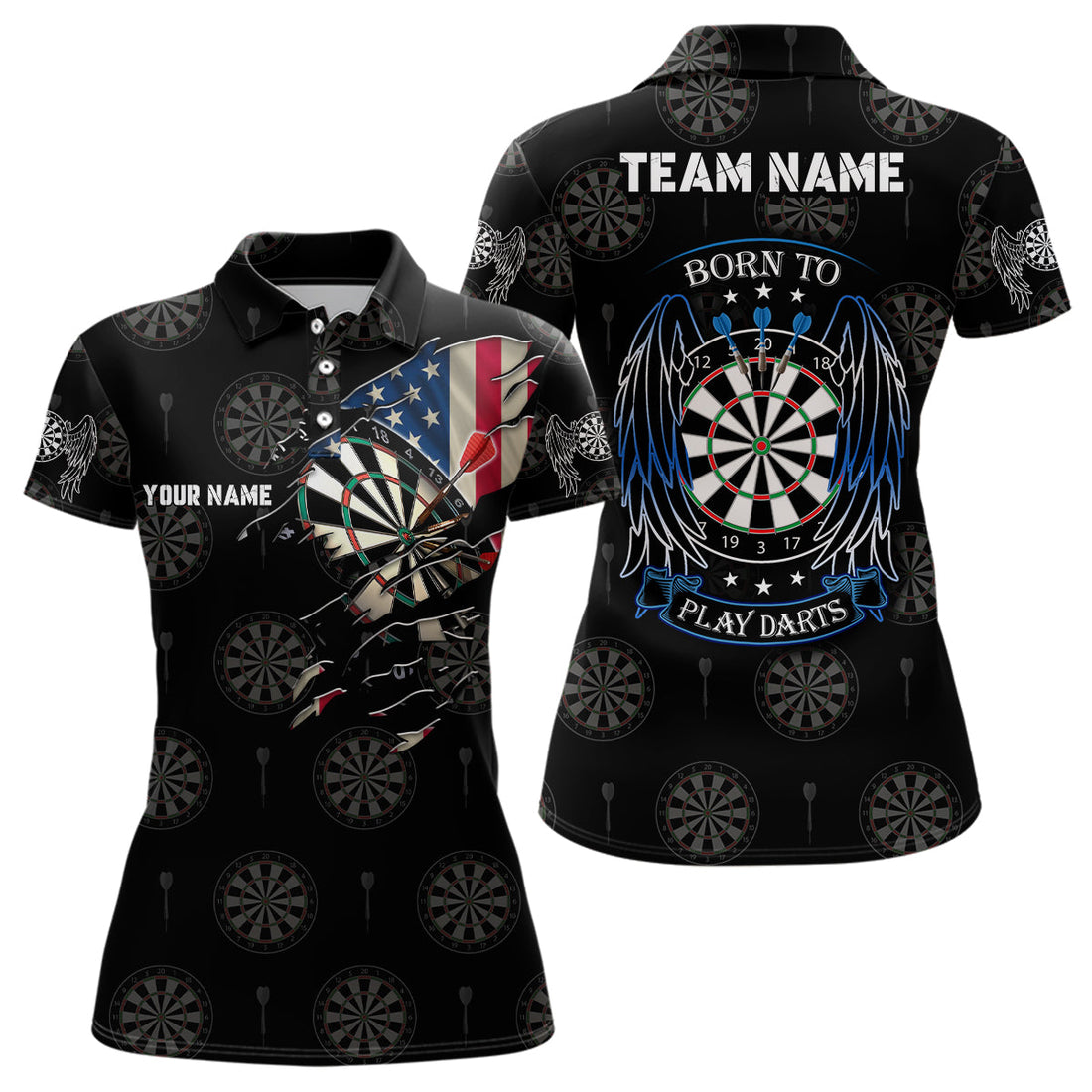Born To Play Darts American Flag Custom Dart Patriotic Women Dart