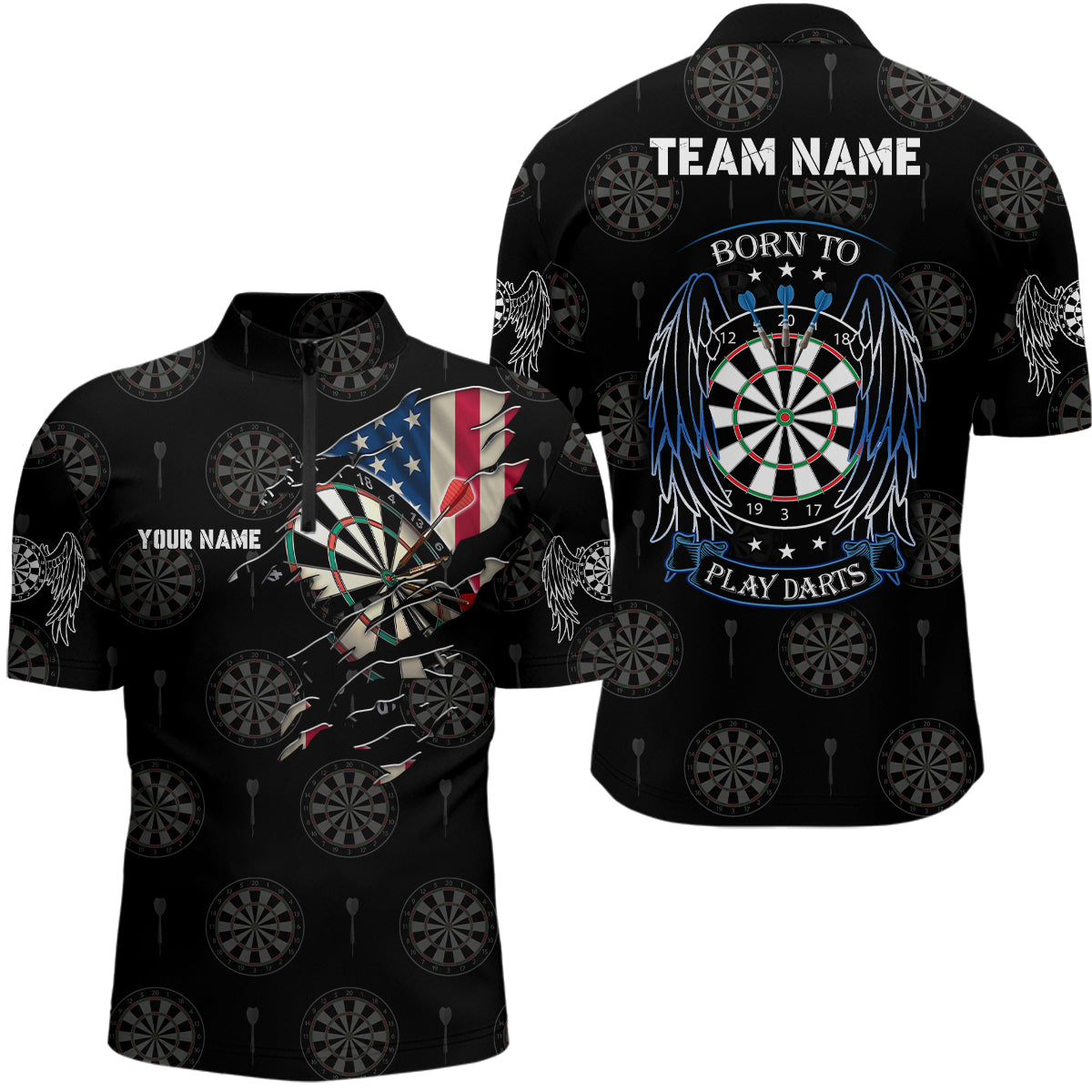 Born To Play Darts American Flag Custom Dart Patriotic Women Dart