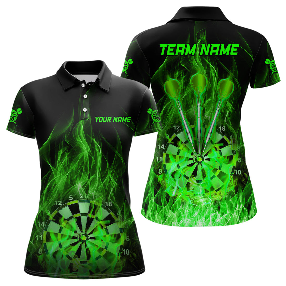 Green Fire Flame Dartboard Darts Custom Dart Dart
