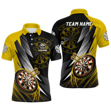 Personalized Yellow Black Darts Quarter-Zip Custom Darts Team