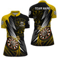 Personalized Yellow Black Darts Quarter-Zip Custom Darts Team