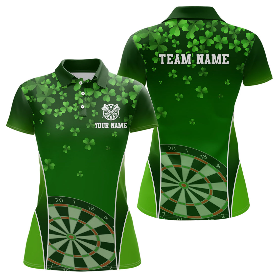 3D Green Clovers Patrick Day Darts Personalized Dart