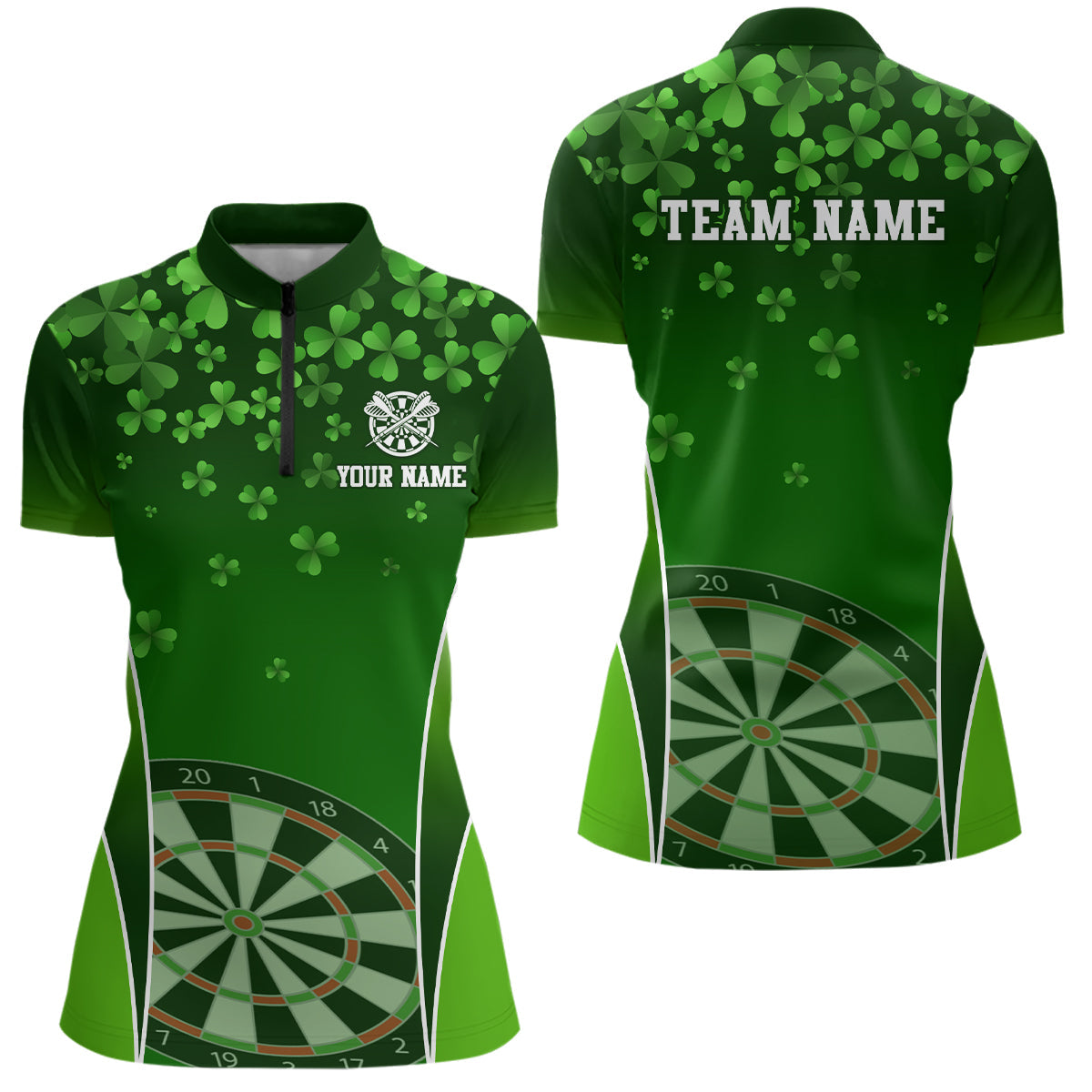 3D Green Clovers Patrick Day Darts Personalized Dart
