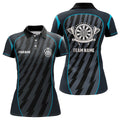 Personalized Sport Style Blue Grey Lightning Darts Quarter-Zip Dart