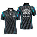 Personalized Sport Style Blue Grey Lightning Darts Quarter-Zip Dart