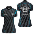 Personalized Sport Style Blue Grey Lightning Darts Quarter-Zip Dart
