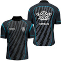 Personalized Sport Style Blue Grey Lightning Darts Quarter-Zip Dart