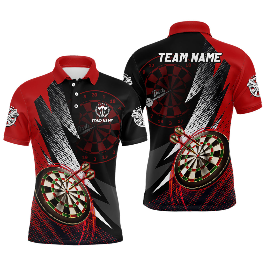 Personalized Red Black Darts Quarter-zip Custom Cool Darts Team
