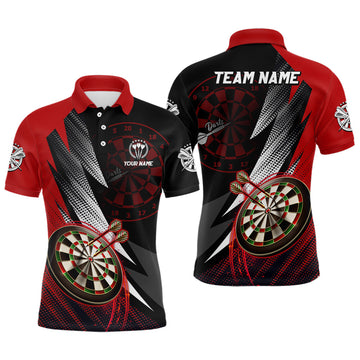 Personalized Red Black Darts Quarter-zip Custom Cool Darts Team