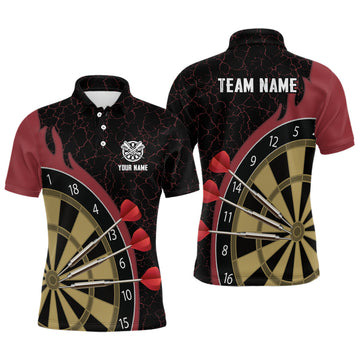 Personalized Darts Set Red Fire Flame Quarter-Zip Custom Darts