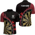 Personalized Darts Set Red Fire Flame Quarter-Zip Custom Darts