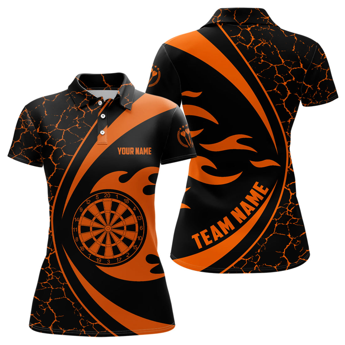 Personalized Orange Fire Flame Darts Darts Darts