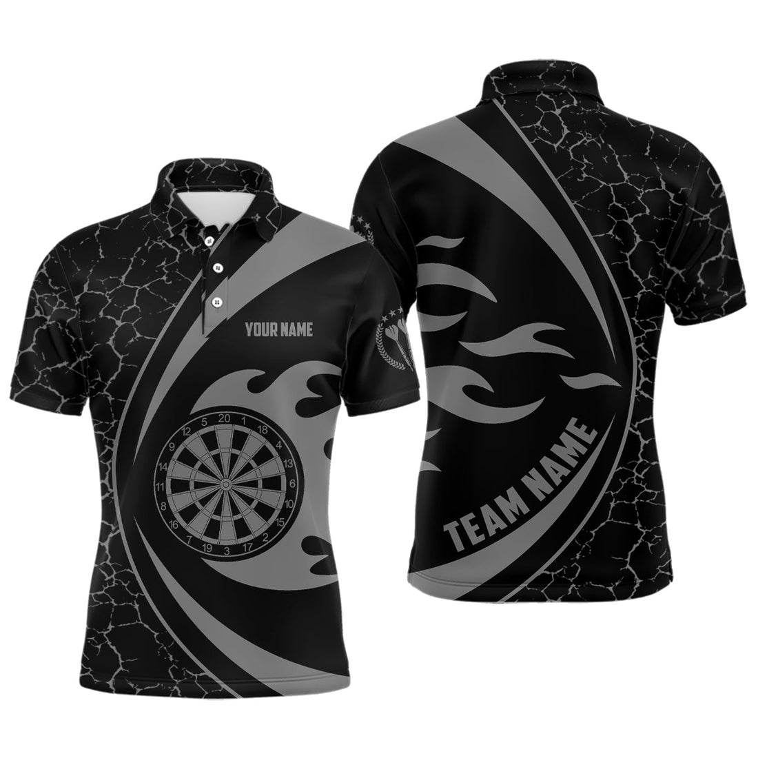 Personalized Grey Fire Flame Dart Quarter-Zip Darts Dart Team