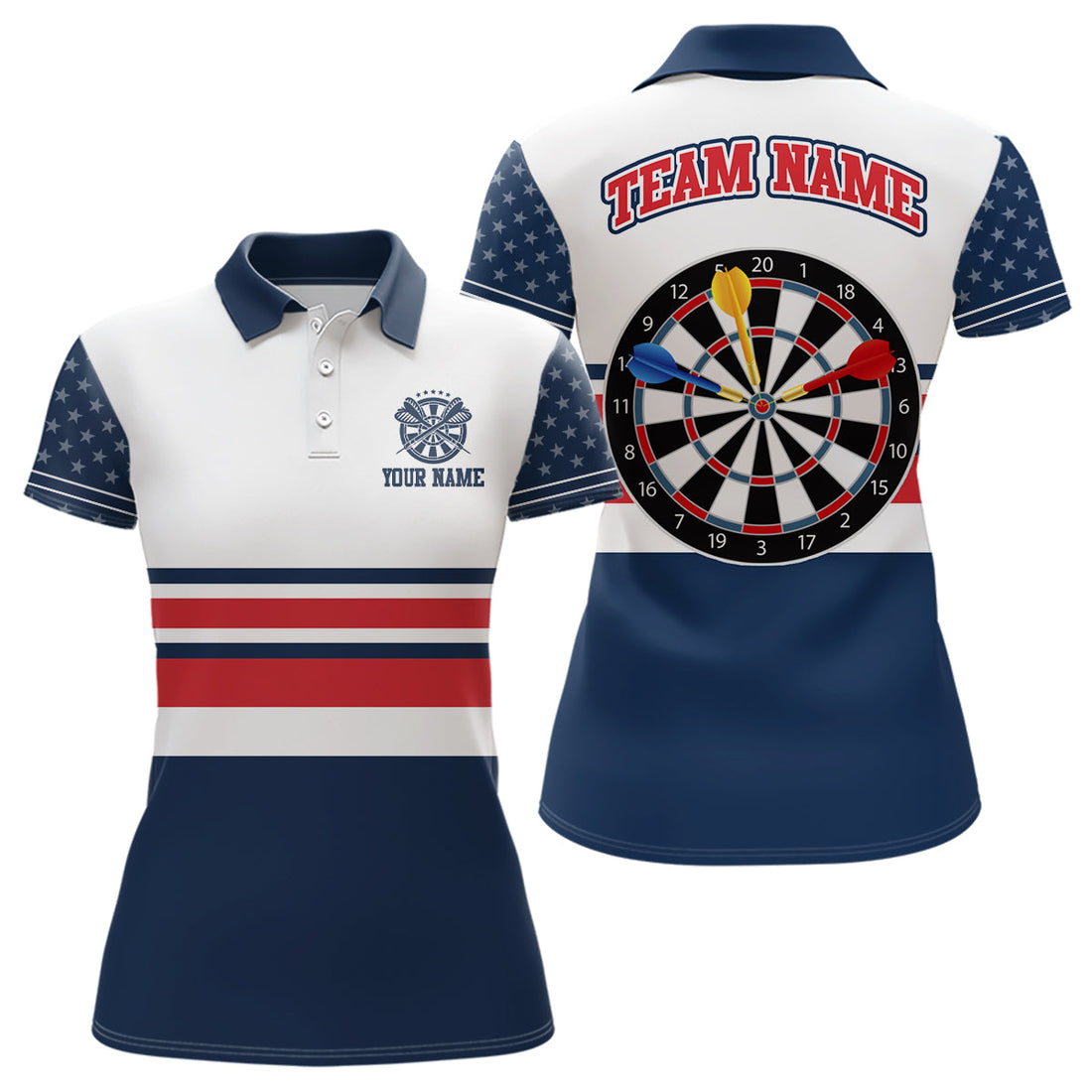 Personalized American Flag Dartboard Quarter-Zip Patriotic Darts