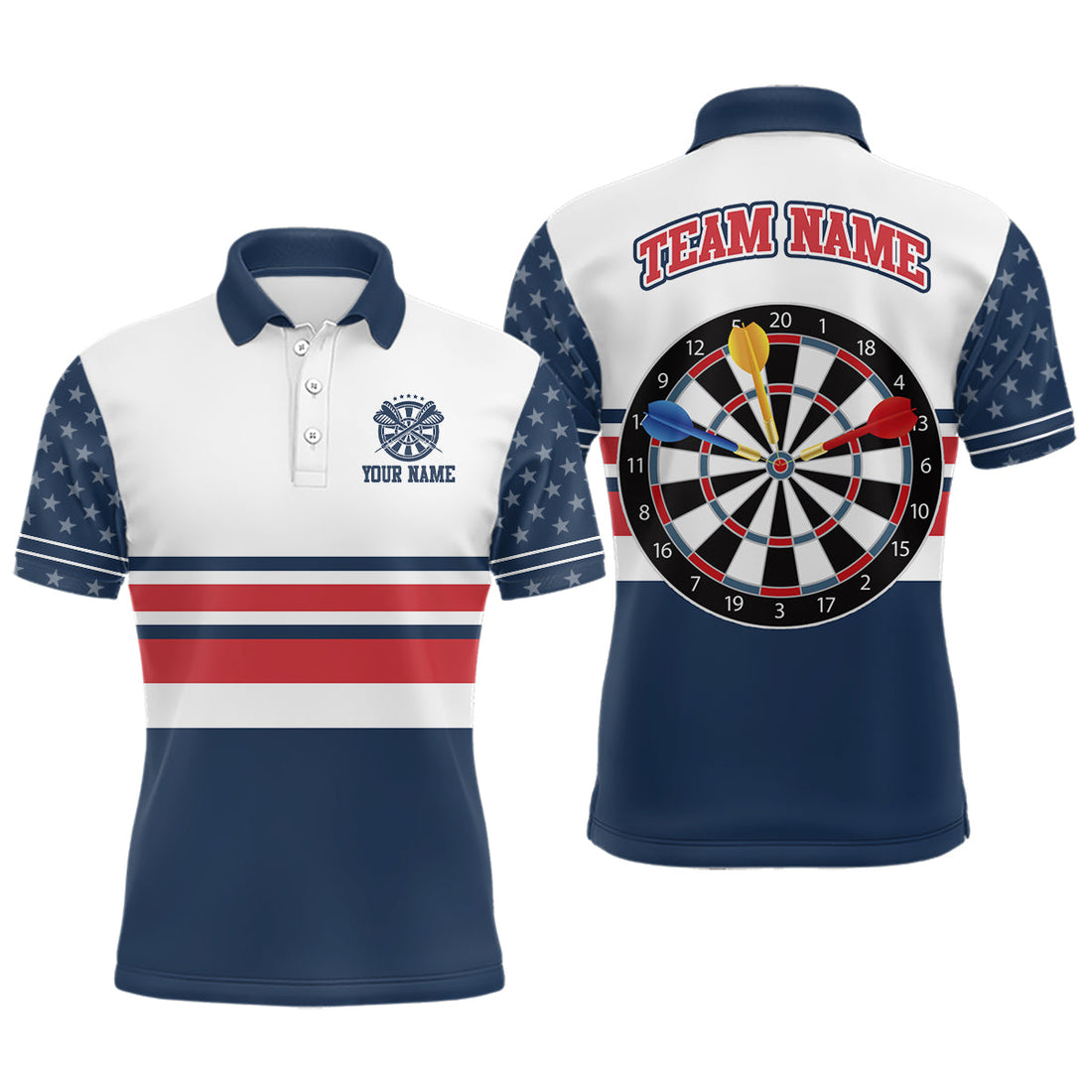 Personalized American Flag Dartboard Quarter-Zip Patriotic Darts