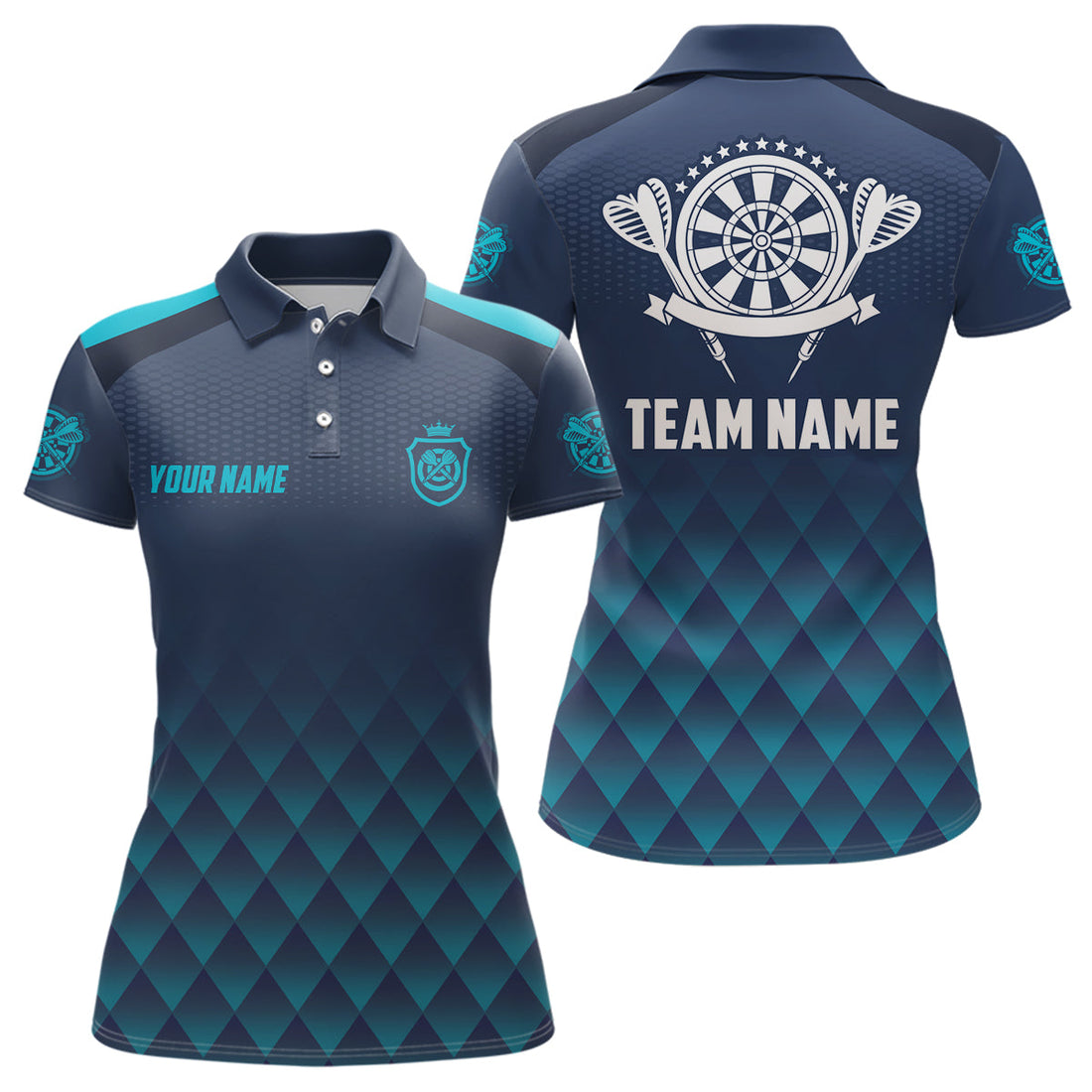 Personalized Darts Geometric Pattern Blue Navy Basic Women Darts