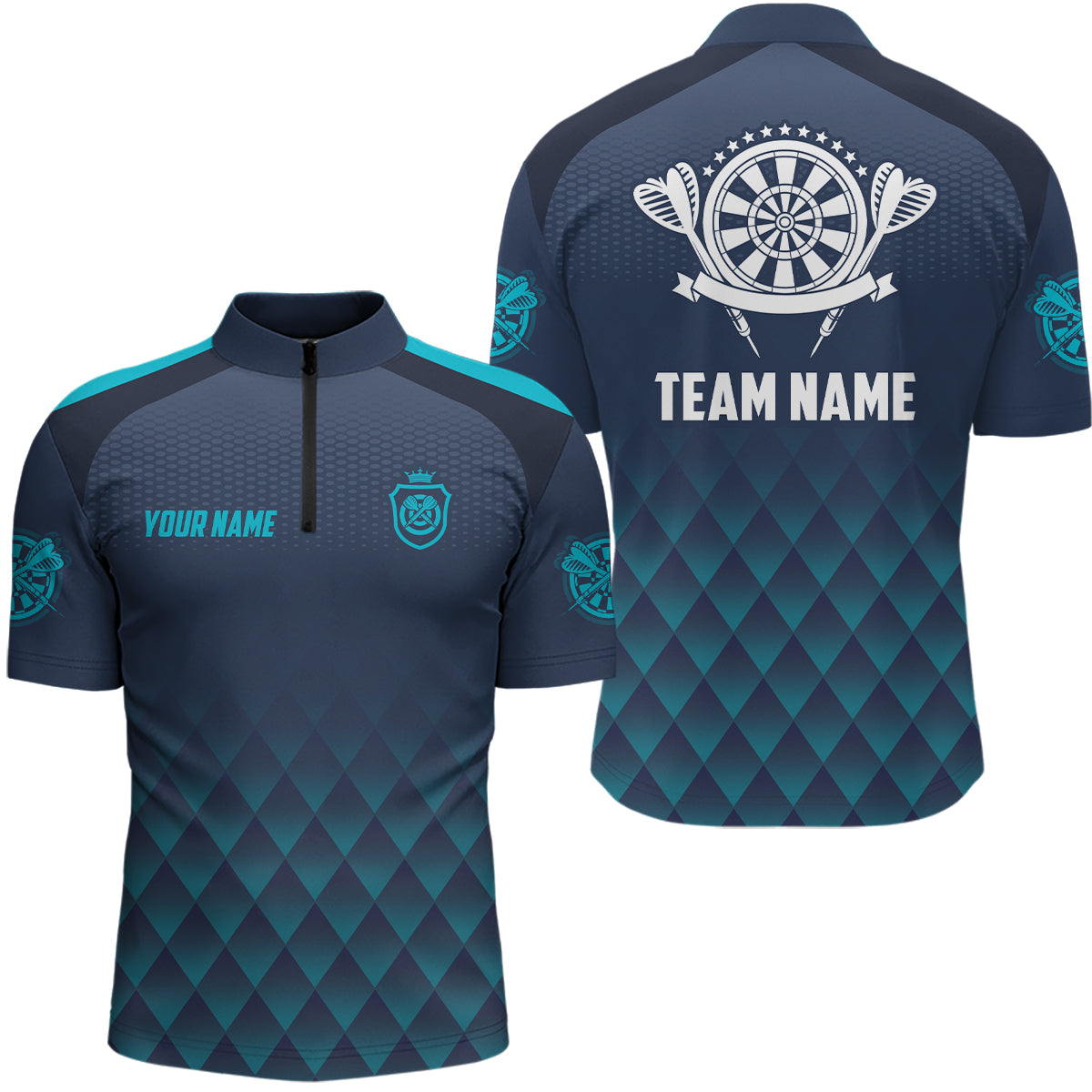 Personalized Darts Geometric Pattern Blue Navy Basic Women Darts