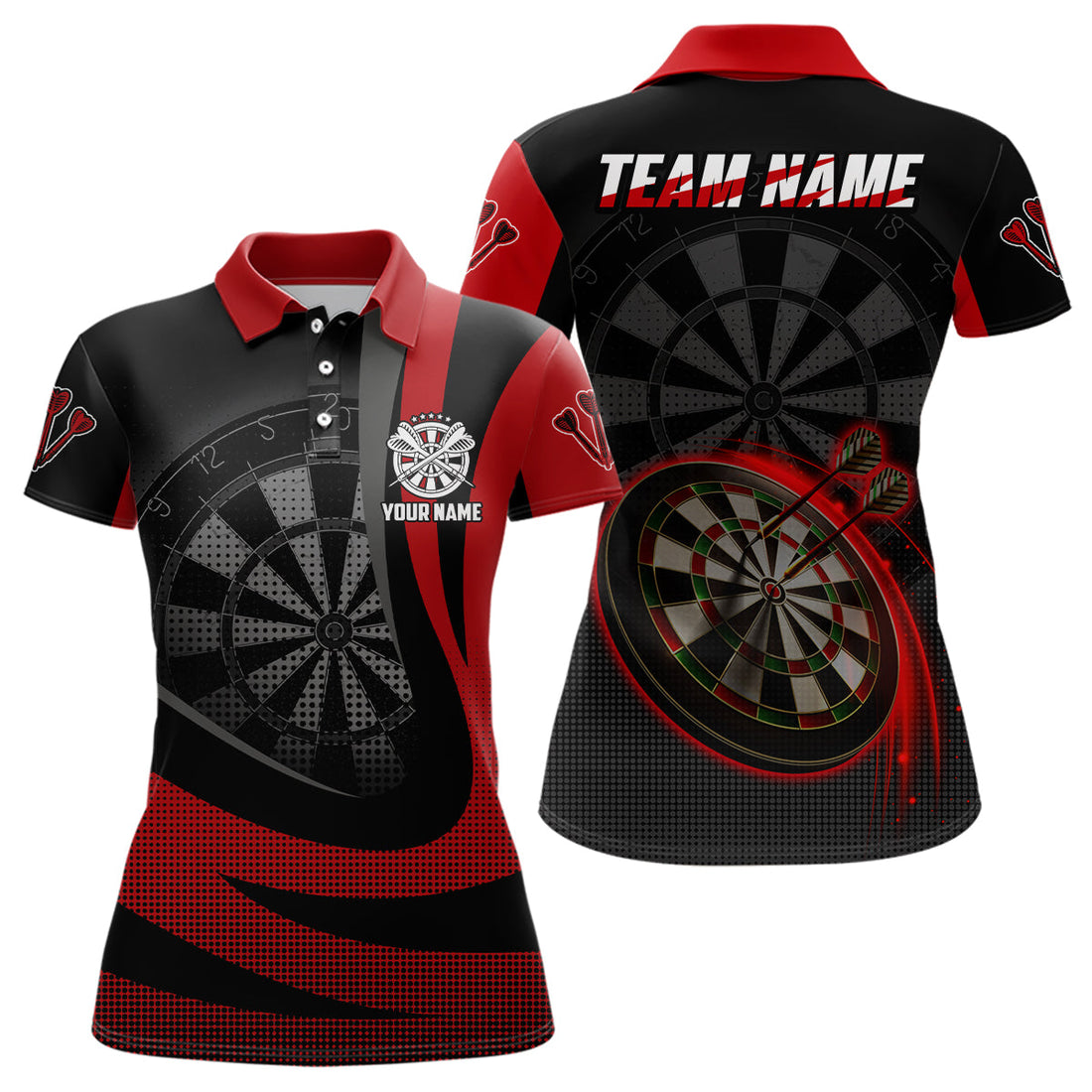 Personalized Black Red 3D Darts Custom Cool Darts Team