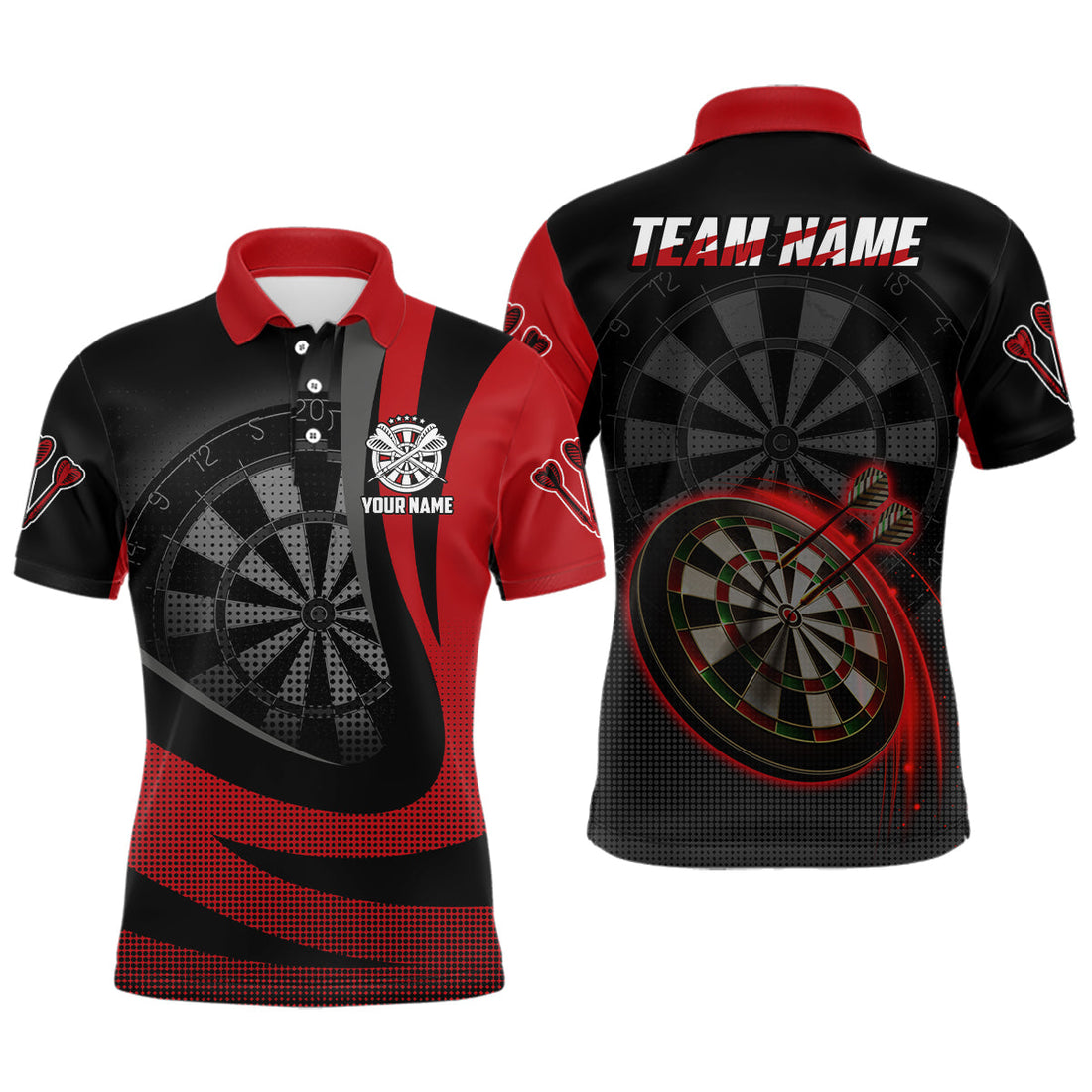 Personalized Black Red 3D Darts Custom Cool Darts Team