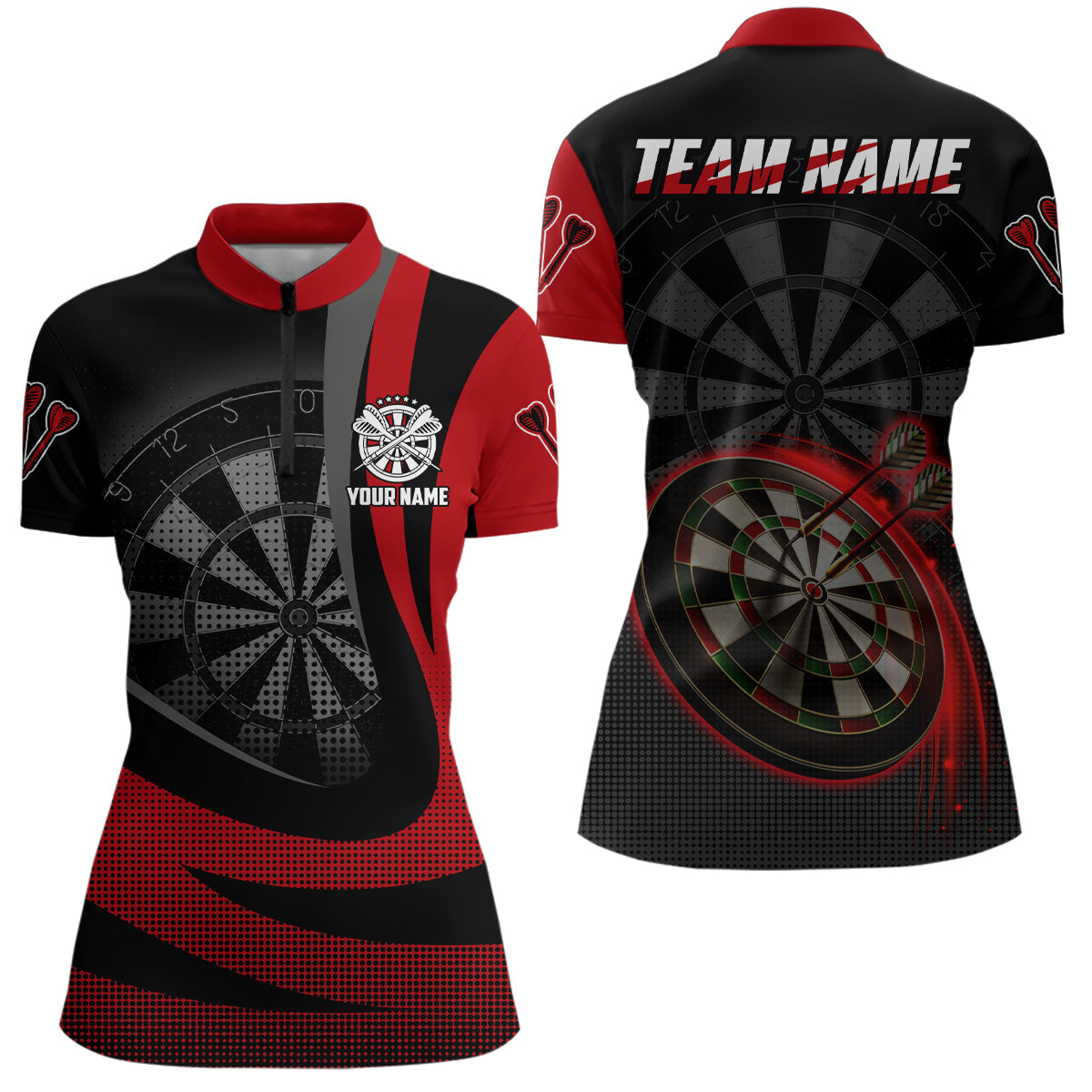 Personalized Black Red 3D Darts Custom Cool Darts Team