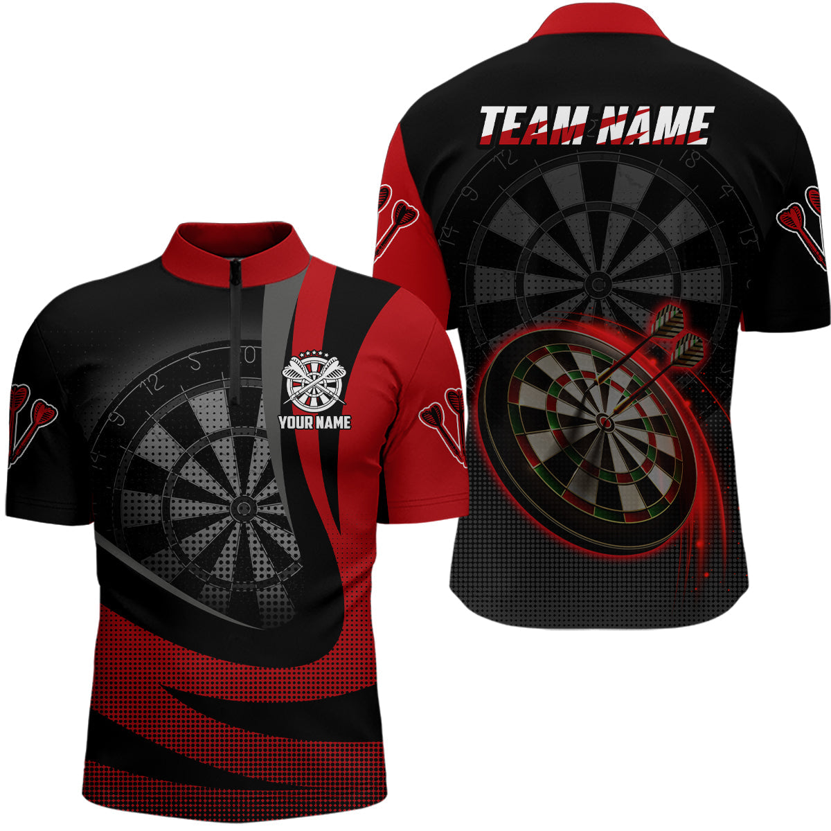 Personalized Black Red 3D Darts Custom Cool Darts Team