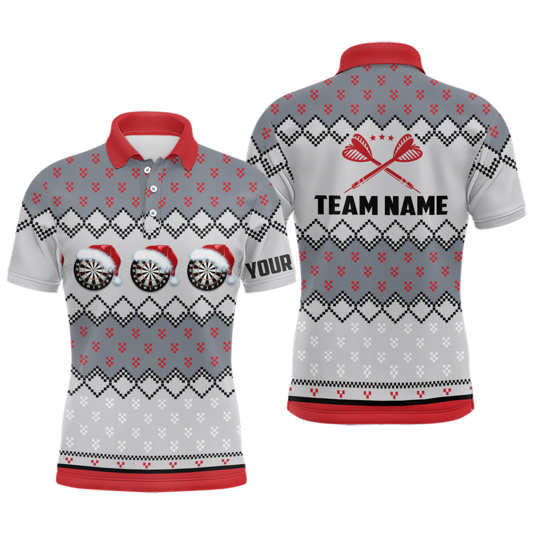 Personalized Darts Christmas Santa Quarter-zip Custom Women Darts Dart