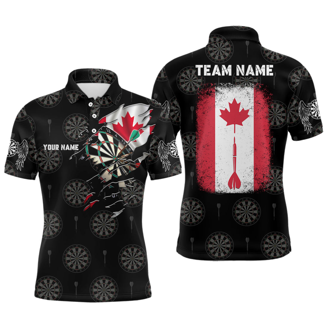 Personalized Retro Canada Flag Darts Quarter-Zip Custom Patriotic Women Darts